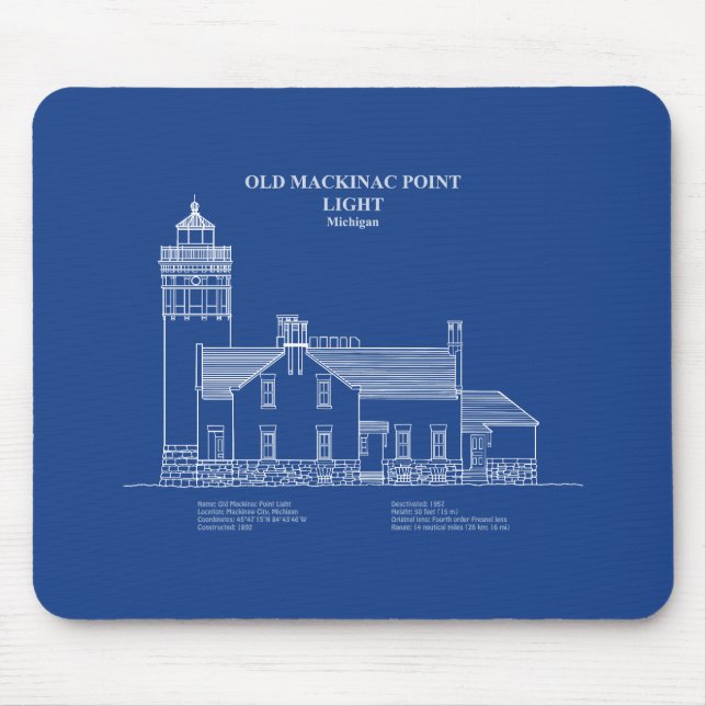 Old Mackinac Point Light - Michigan – AD Mouse Pad (Front)