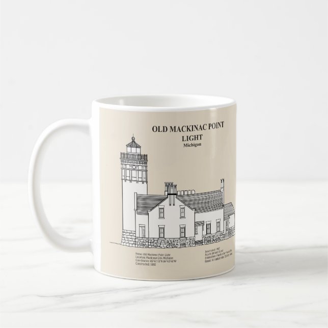 Old Mackinac Point Light - Michigan – SBD Coffee Mug (Left)