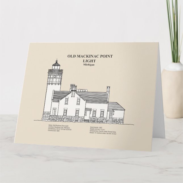 Old Mackinac Point Light - Michigan – SBD Thank You Card (Front)