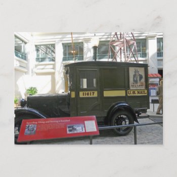 Old Mail Truck Smithsonian National Postal Muesum Postcard by teknogeek at Zazzle