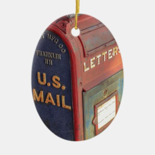 Old Mailbox Ceramic Ornament