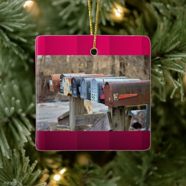 Old Mailboxes Photo Ceramic Ornament (Tree)