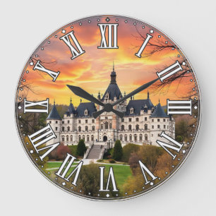 Old majestic castle large clock