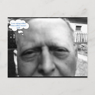 Old Man 1958 Taking a Selfie Photo Custom Text Postcard