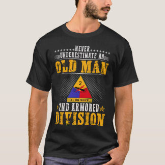 Old Man 2nd Armored Division Military Army War Vet T-Shirt