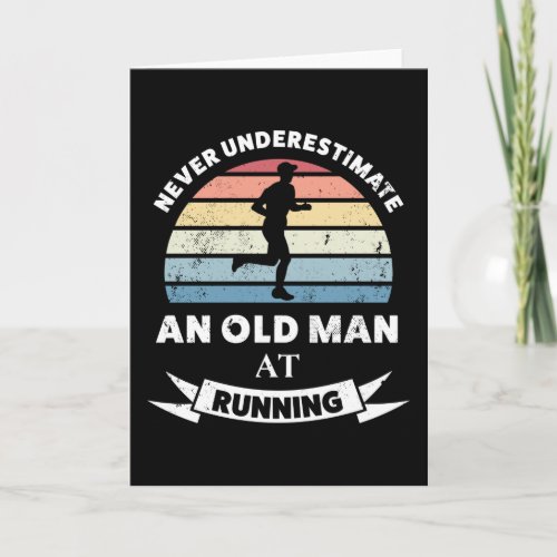 Old Man at Running Funny Runner Gift Dad Card