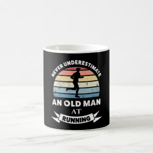 Old Man at Running Funny Runner Gift Dad Coffee Mug
