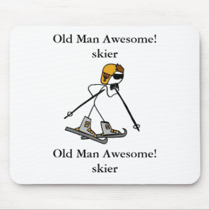Old Man Awesome! skier Mouse Pad