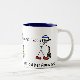 Old Man Awesome! Tennis Player Two-Tone Coffee Mug