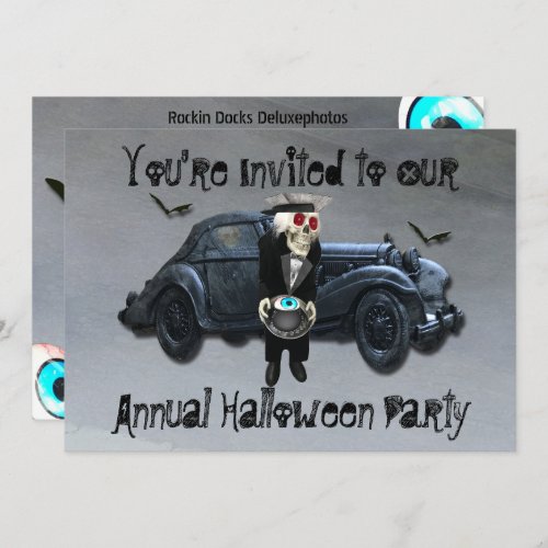 Old Man Car Smokey Road Halloween Party Invitation