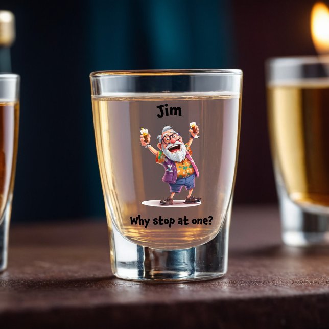 Old Man Colorful Party Legend  Shot Glass (Creator Uploaded)