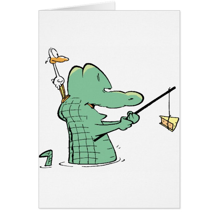 Old Man Croc Cartoon Cards