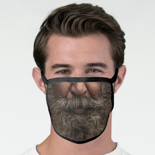 OLD MAN GREY BEARD FAKE FACE MASK