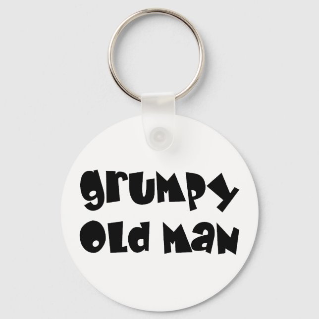 old man grumpy keychain (Front)