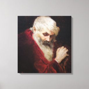 Old Man in a Red Coat (Santa Claus) (Christmas) Canvas Print