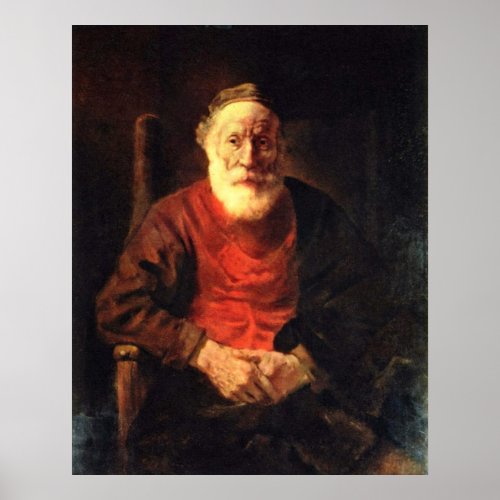 Old man in the armchair by Rembrandt van Rijn Poster