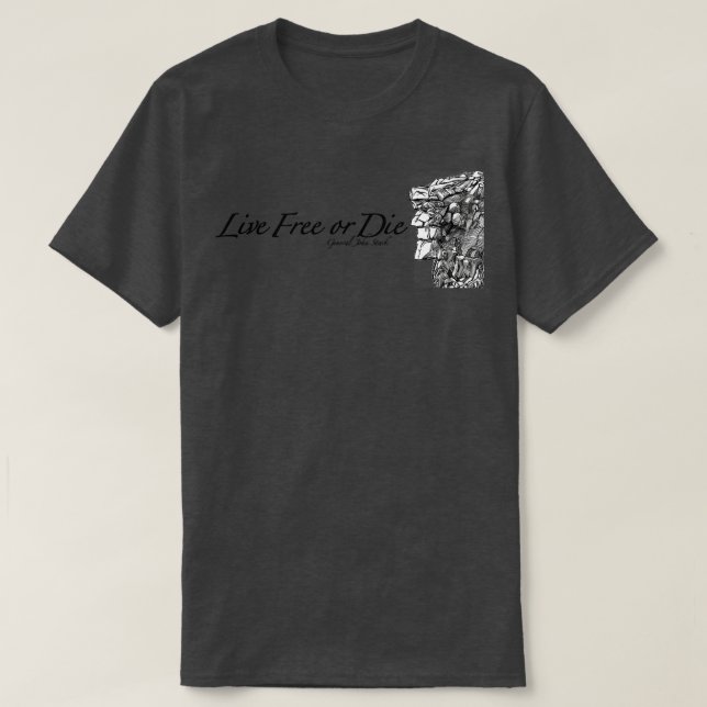 Old Man in the Mountain Live Free or Die T-Shirt (Design Front)