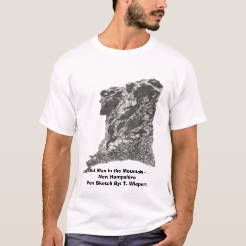 Old Man in the Mountain _ New Hampshire _ Pen Sket T_Shirt