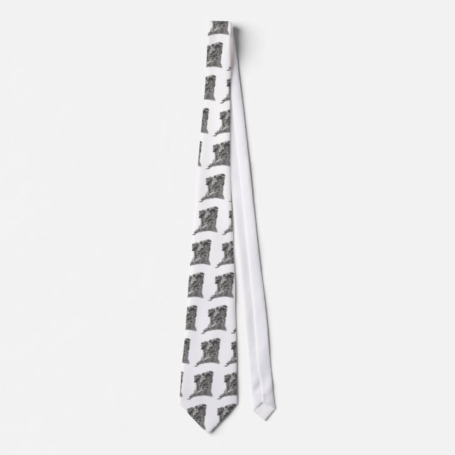 Old Man in the Mountain, NH- Artist's Pen Sketch Tie (Front)