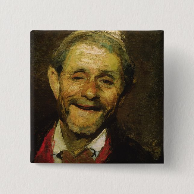 Old Man Laughing, 1881 Button (Front)