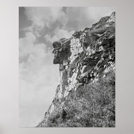Old Man Of The Mountain, 1901. Vintage Photo Poster