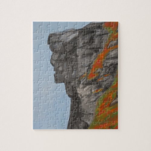 Old Man of the Mountain in Fall Jigsaw Puzzle