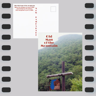Old Man of the Mountain New Hampshire Photographic Postcard