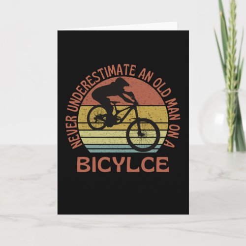 Old Man On A Bicycle Grandpa Cycling Card