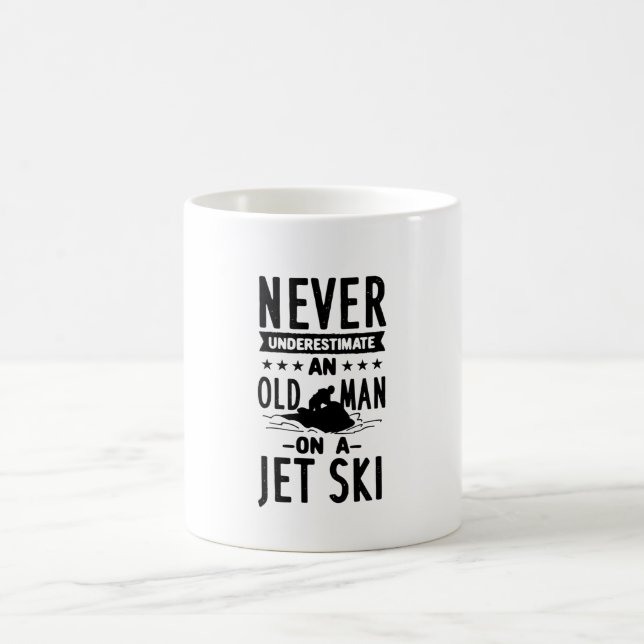 Old Man On A Jet Ski  Coffee Mug (Center)