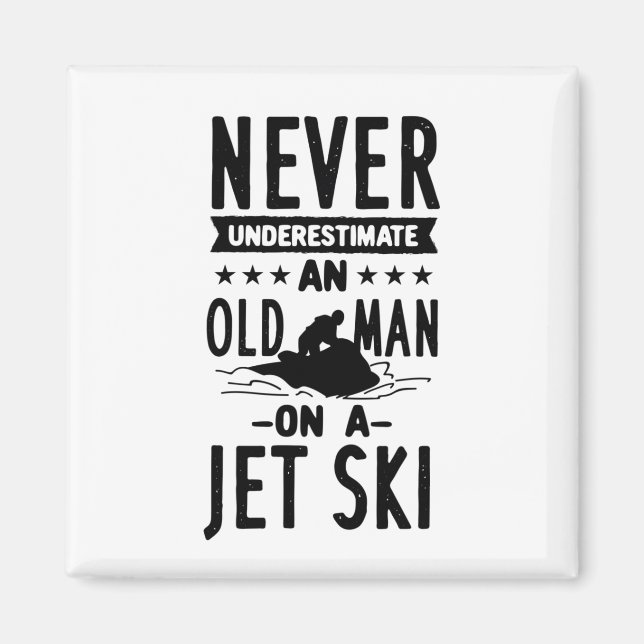 Old Man On A Jet Ski   Magnet (Front)