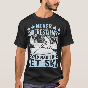 Old Man On A Jet Ski Vintage Jet Skiing  T-Shirt