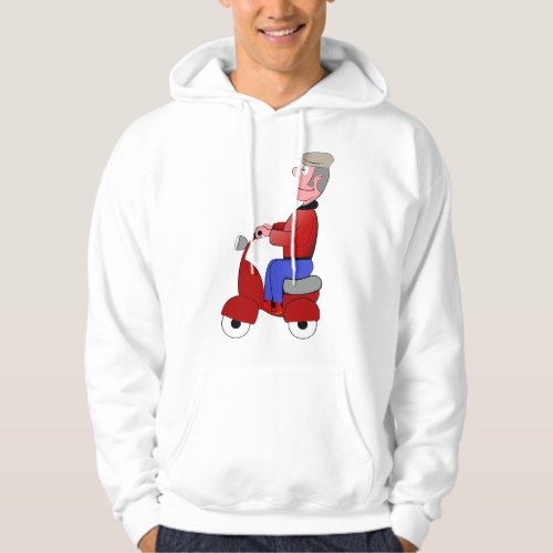 Old Man On A Scooter Mens Hoodie