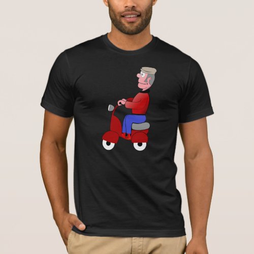 Old Man On A Scooter Mens T_Shirt