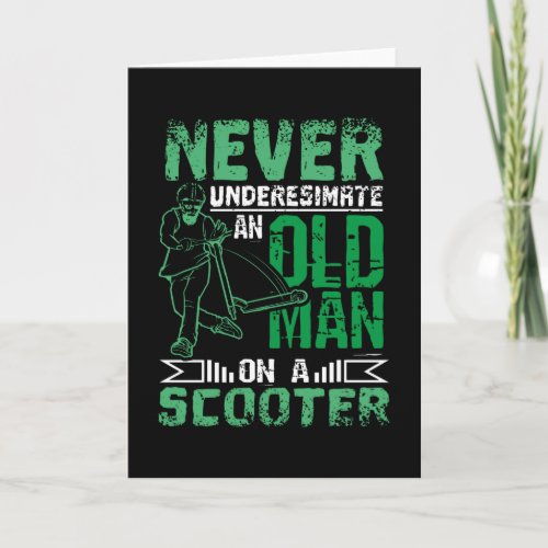 Old Man On Scooter Card