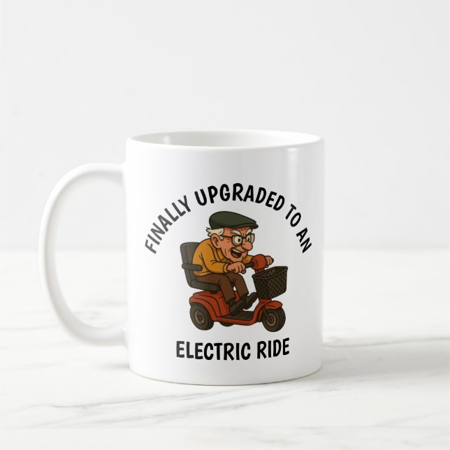 Old Man on Scooter Coffee Mug (Left)