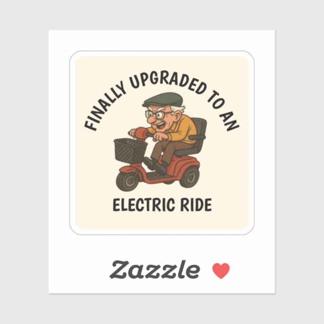 Old Man on Scooter Sticker (Sheet)