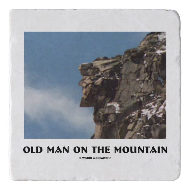 Old Man On The Mountain Optical Illusion Trivet (Front)