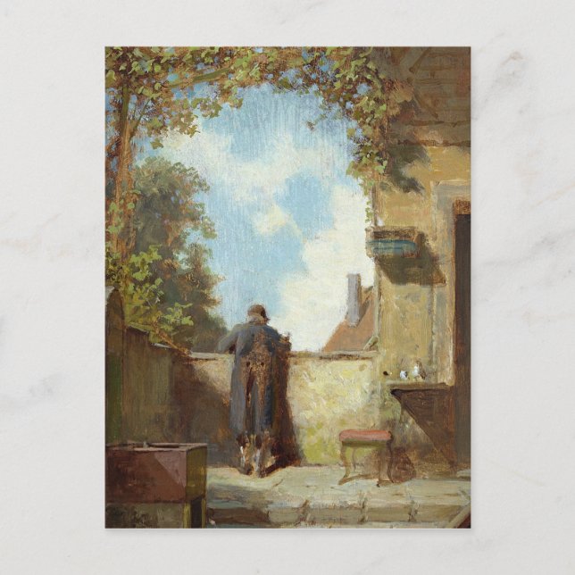 Old Man on the Terrace Postcard (Front)