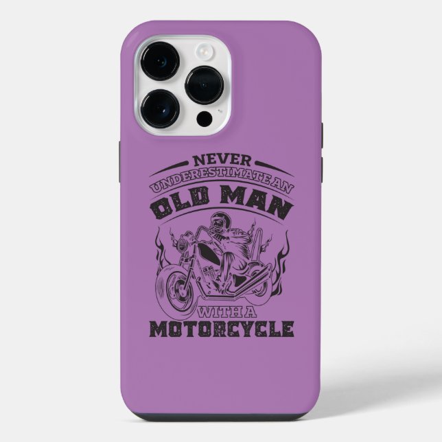 Old Man Passion for motorcycles, Funny iPhone Case (Back)