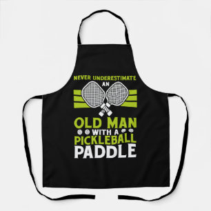 Old Man Pickleball Paddle Gift Apron