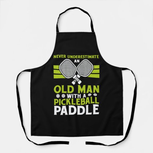 Old Man Pickleball Paddle Gift Apron