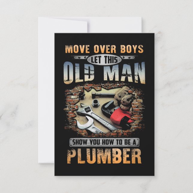 Old Man Plumber Card (Front)
