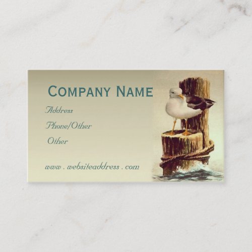 OLD MAN SEAGULL by SHARON SHARPE Business Card Template