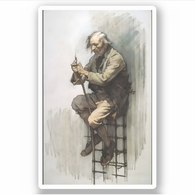 Old Man Sketch Sticker (Front)