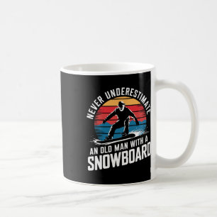 Old Man Snowboarding Lover Humor Design Funny Snow Coffee Mug