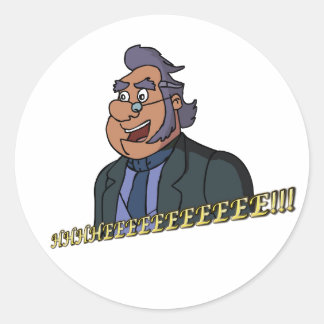 Old Man Sticker, Glossy Classic Round Sticker