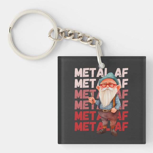 Old Man Still Metal AF Keychain (Front)