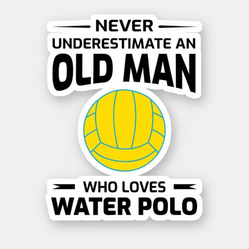 Old Man Water Polo Aquatic Sports Team Sport Sticker