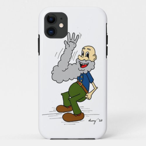 Old Man Waving Beard Cartoon iPhone 5 Case