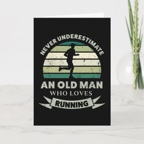Old Man who loves Running Funny Dad Gift Card